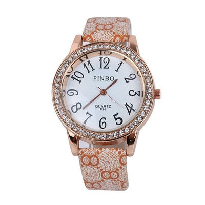 Street Fashion Leather Band Quartz Watch For Women