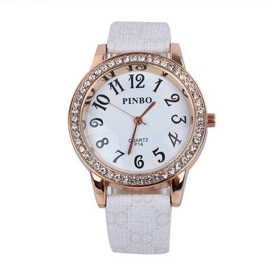 Street Fashion Leather Band Quartz Watch For Women