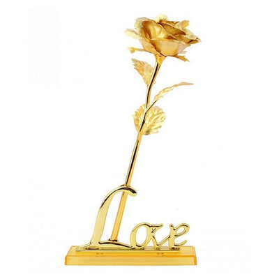 24K Foil Plated Rose Gold Rose Wedding Decoration Flower Valentine's Day Gift Lover's Rose Artificial Only