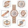 SKMEI 1739 Diamond Roman Numerals Round Dial Quartz Watch for