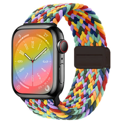 For Apple Watch Series 9 41mm Nylon Woven Magnetic Fold Buckle Watch