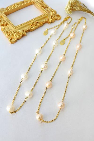 24K Baroque Freshwater Pearls Chain Choker